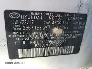 2017 Hyundai Sonata Hybrid Limited with VIN KMHE34L35HA070900, listed as a Copart auction lot 43931035 with 77,474 mi miles and Salvage Title. Bid and sale history available at carsss.com. Image 15.