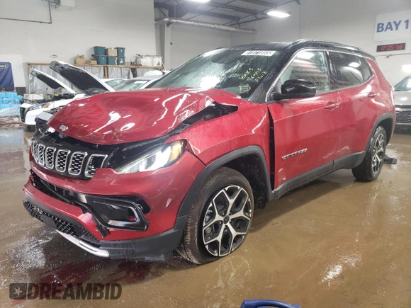 2025 Jeep Compass Limited with VIN 3C4NJDCN5ST565528, listed as a Copart auction lot 51971855 with 2,498 mi miles and Salvage title. Bid and sale history available at DreamBid. Image 1.