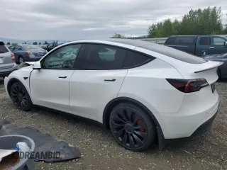 2022 Tesla Model Y Performance with VIN 7SAYGDEFXNF396758, listed as a Copart auction lot 59006365 with 47,882 mi miles and Salvage title. Bid and sale history available at DreamBid. Image 2.
