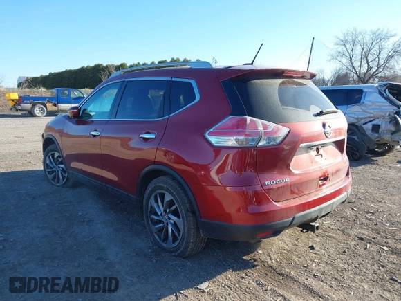 2015 Nissan Rogue SL with VIN 5N1AT2MV2FC848039, listed as a IAAI auction lot 41892155 with 120,401 mi miles. Bid and sale history available at carsss.com. Image 3.
