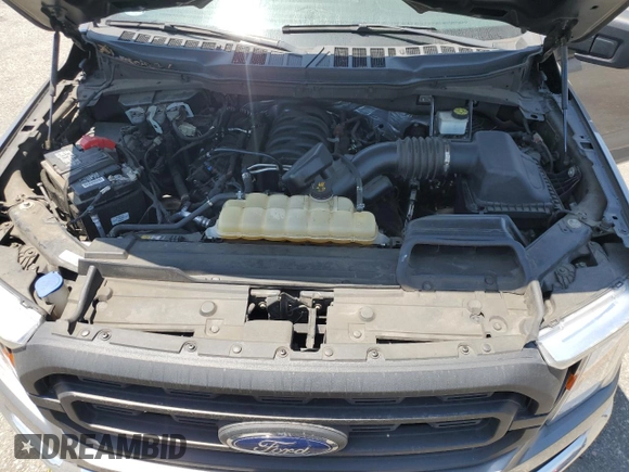 2021 Ford F-150 XL with VIN 1FTMF1C58MKE24095, listed as a Copart auction lot 57686455 with 60,583 mi miles and Salvage title. Bid and sale history available at DreamBid. Image 11.