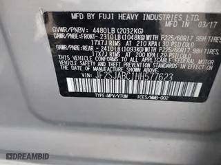 2017 Subaru Forester with VIN JF2SJABC1HH577623, listed as a IAAI auction lot 42061596 with 67,900 mi miles. Bid and sale history available at carsss.com. Image 9.