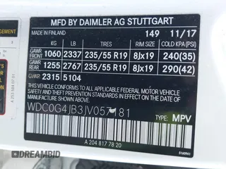 2018 Mercedes-Benz GLC with VIN WDC0G4JB3JV057181, listed as a IAAI auction lot 41830402 with 74,534 mi miles. Bid and sale history available at carsss.com. Image 9.
