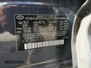 2018 Hyundai Santa Fe 2.4L with VIN 5NMZU3LB3JH056056, listed as a Copart auction lot 60928835 with 93,504 mi miles and Salvage title. Bid and sale history available at DreamBid. Image 13.
