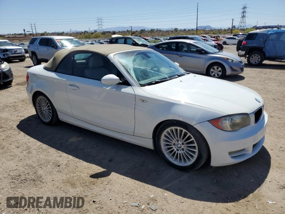 2008 BMW 1 Series 128i with VIN WBAUL73588VE88802, listed as a Copart auction lot 54421135 with 78,145 mi miles and Clean Title. Bid and sale history available at carsss.com. Image 4.