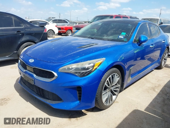 2018 Kia Stinger Premium with VIN KNAE25LA4J6014030, listed as a IAAI auction lot 41779050 with 151,471 mi miles. Bid and sale history available at carsss.com. Image 2.