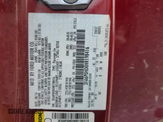 2017 Ford Fusion SE с VIN 3FA6P0HD0HR198416, выставлен на аукционе Copart как лот 57828185 с пробегом 95 955 миль миль и Списание • Salvage title. История ставок и продаж доступна на DreamBid. Изображение 12.