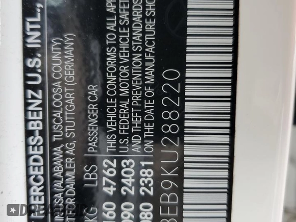 2019 Mercedes-Benz C 300 with VIN 55SWF8EB9KU288220, listed as a Copart auction lot 54954374 with Not Provided miles and Salvage Title. Bid and sale history available at carsss.com. Image 12.