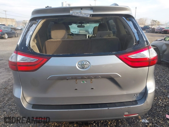 2017 Toyota Sienna LE with VIN 5TDJZ3DC6HS184126, listed as a IAAI auction lot 41166135 with 101,305 mi miles. Bid and sale history available at carsss.com. Image 16.