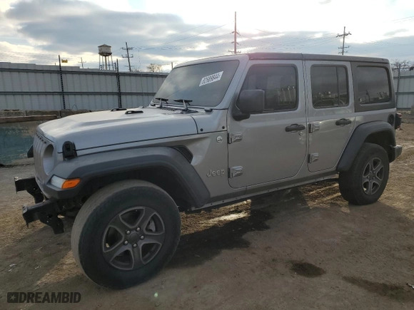 2018 Jeep Wrangler Unlimited Sport with VIN 1C4HJXDN5JW206833, listed as a Copart auction lot 82689844 with 113,635 mi miles and Salvage Title. Bid and sale history available at carsss.com. Image 1.