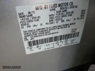 2014 Ford Explorer Sport with VIN 1FM5K8GTXEGA40515, listed as a Copart auction lot 52093215 with 66,652 mi miles and Salvage Title. Bid and sale history available at carsss.com. Image 13.