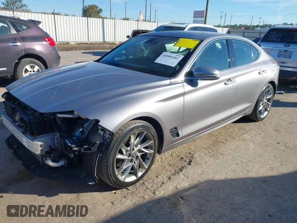 2022 Genesis G70 2.0T with VIN KMTG34TA9NU093023, listed as a IAAI auction lot 40989282 with 50,036 mi miles. Bid and sale history available at carsss.com. Image 18.