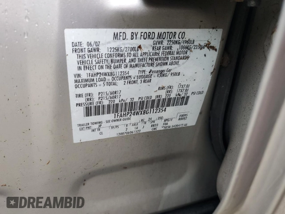 2008 Ford Taurus SEL with VIN 1FAHP24WX8G112354, listed as a Copart auction lot 74076874 with 0 mi miles and Salvage Title. Bid and sale history available at carsss.com. Image 13.