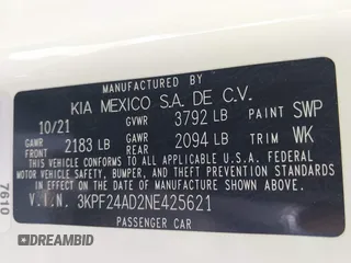 2022 Kia Forte LXS z VIN 3KPF24AD2NE425621, wystawiony jako IAAI lot #41865432 z przebiegiem 14 245 mil mil oraz . Historia ofert i sprzedaży dostępna na DreamBid. Obrazek 9.