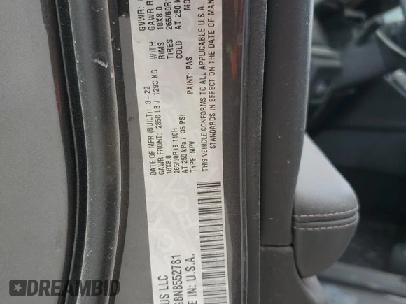 2022 Jeep Grand Cherokee Altitude with VIN 1C4RJJAG8N8552781, listed as a Copart auction lot 76409534 with Not provided miles and Non repairable. Bid and sale history available at DreamBid. Image 14.