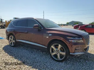 2021 Genesis GV80 with VIN KMUHCESC7MU044023, listed as a Copart auction lot 51942605 with 58,038 mi miles and Salvage title. Bid and sale history available at DreamBid. Image 4.