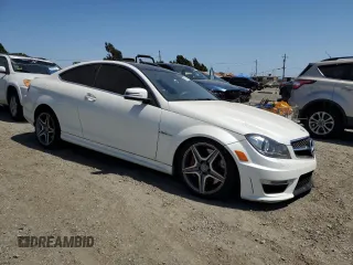 2012 Mercedes-Benz C 63 AMG with VIN WDDGJ7HB9CF814987, listed as a Copart auction lot 59702905 with 109,384 mi miles and Salvage title. Bid and sale history available at DreamBid. Image 4.