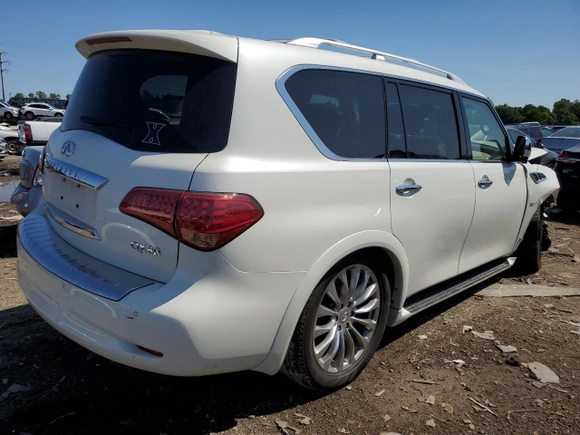 2016 Infiniti QX80 with VIN JN8AZ2NE5G9121014, listed as a Copart auction lot 60242204 with 118,575 mi miles and Salvage Title. Bid and sale history available at carsss.com. Image 3.