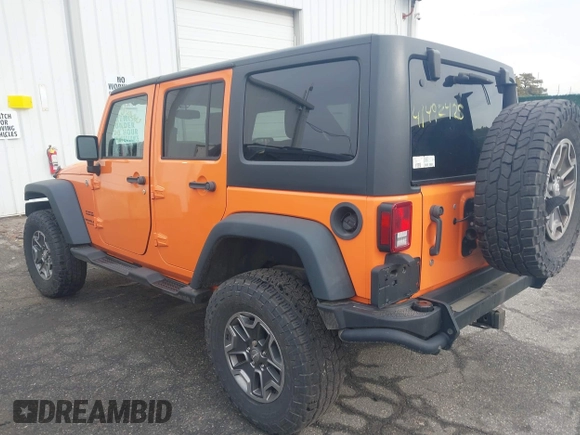 2013 Jeep Wrangler Unlimited Sport z VIN 1C4BJWDG7DL522421, wystawiony jako IAAI lot #41492425 z przebiegiem 55 921 mil mil oraz . Historia ofert i sprzedaży dostępna na DreamBid. Obrazek 3.