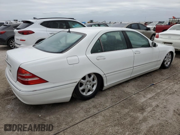 2000 Mercedes-Benz S-Class with VIN WDBNG70J3YA107826, listed as a Copart auction lot 75091674 with 0 mi miles and Non Repairable. Bid and sale history available at carsss.com. Image 3.