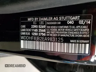 2014 Mercedes-Benz E 350 Luxury with VIN WDDHF8JB2EA983125, listed as a Copart auction lot 53196635 with 170,926 mi miles and Salvage Title. Bid and sale history available at DreamBid. Image 15.