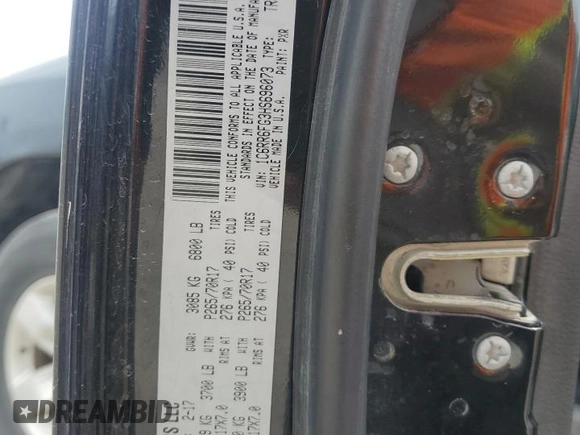 2017 Ram 1500 Express with VIN 1C6RR6FG3HS696073, listed as a Copart auction lot 51481845 with 154,147 mi miles and Salvage title. Bid and sale history available at DreamBid. Image 14.