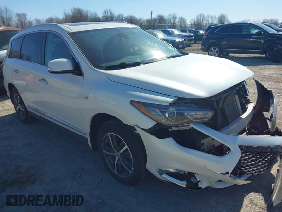 2019 Infiniti QX60 Luxe z VIN 5N1DL0MM1KC514667, wystawiony jako IAAI lot #42069954 z przebiegiem 85 975 mil mil oraz . Historia ofert i sprzedaży dostępna na DreamBid. Obrazek 1.