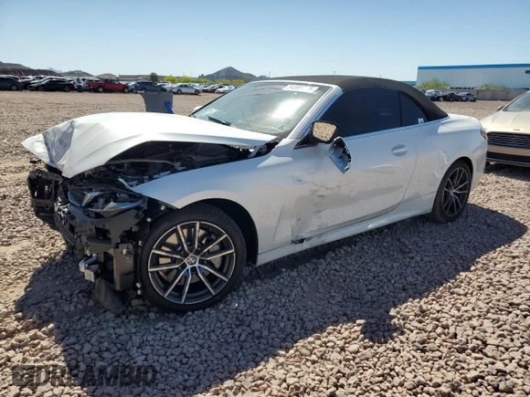 2025 BMW 4 Series 430i z VIN WBA33DB04SCU13773, wystawiony jako Copart lot #54585385 z przebiegiem Nie podano mil oraz Szkoda całkowita • Salvage title. Historia ofert i sprzedaży dostępna na DreamBid. Obrazek 1.