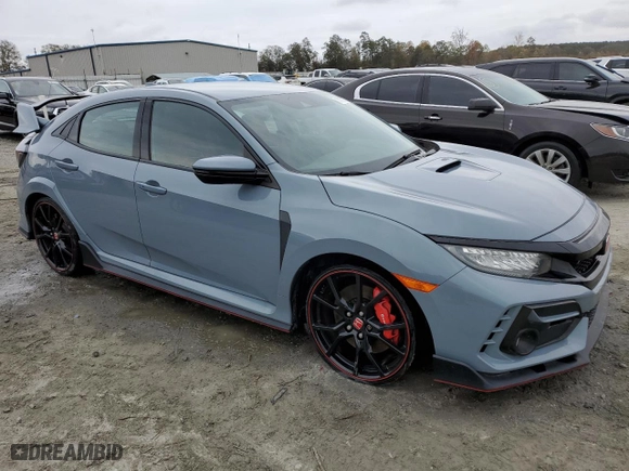 2021 Honda Civic Type R Touring with VIN SHHFK8G77MU203527, listed as a Copart auction lot 71277114 with 23,672 mi miles and Non Repairable. Bid and sale history available at carsss.com. Image 4.
