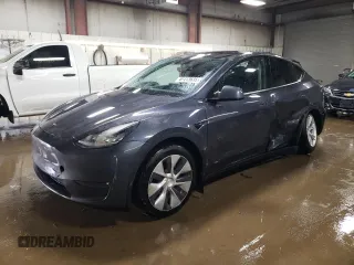 2021 Tesla Model Y Long Range with VIN 5YJYGDEE2MF296530, listed as a Copart auction lot 46413635 with 48,305 mi miles and Salvage Title. Bid and sale history available at carsss.com. Image 1.