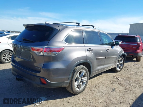 2015 Toyota Highlander Limited with VIN 5TDYKRFH0FS067881, listed as a IAAI auction lot 41272012 with 94,423 mi miles and . Bid and sale history available at DreamBid. Image 4.