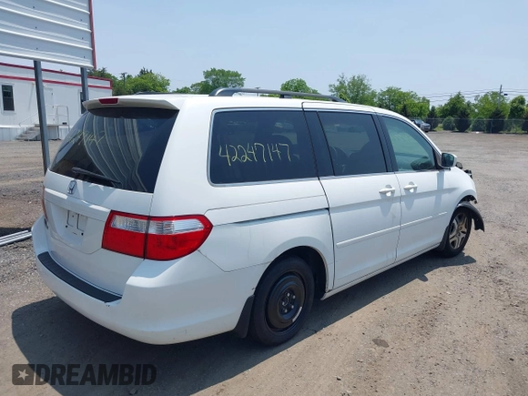 2007 Honda Odyssey EX-L z VIN 5FNRL38717B400727, wystawiony jako IAAI lot #42247147 z przebiegiem 199 430 mil mil oraz . Historia ofert i sprzedaży dostępna na DreamBid. Obrazek 4.