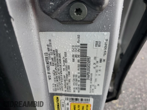 2016 Ford Fusion SE Hybrid z VIN 3FA6P0LUXGR350997, wystawiony jako Copart lot #62301825 z przebiegiem 267 537 mil mil oraz Szkoda całkowita • Salvage title. Historia ofert i sprzedaży dostępna na DreamBid. Obrazek 12.