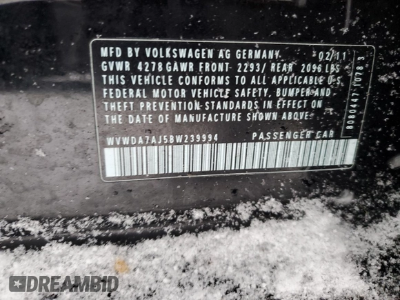2011 Volkswagen Golf z VIN WVWDA7AJ5BW239994, wystawiony jako Copart lot #88663585 z przebiegiem 95 455 mil mil oraz Szkoda całkowita • Salvage title. Historia ofert i sprzedaży dostępna na DreamBid. Obrazek 14.