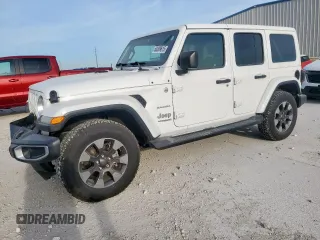 2018 Jeep Wrangler Unlimited Sahara with VIN 1C4HJXEG2JW121562, listed as a Copart auction lot 50309615 with 95,727 mi miles and Salvage Title. Bid and sale history available at carsss.com. Image 1.