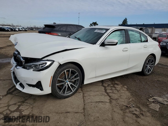 2020 BMW 3 Series 330i with VIN 3MW5R1J04L8B21766, listed as a Copart auction lot 48059005 with Not Provided miles and Salvage Title. Bid and sale history available at carsss.com. Image 1.