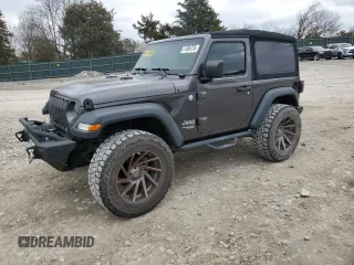 2018 Jeep Wrangler Sport S with VIN 1C4GJXAG7JW168958, listed as a Copart auction lot 41686755 with 63,247 mi miles and Salvage Title. Bid and sale history available at DreamBid. Image 1.