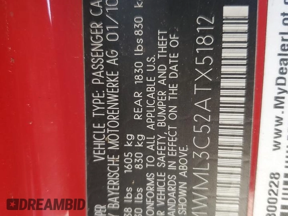 2010 MINI Clubman z VIN WMWML3C52ATX51812, wystawiony jako Copart lot #51457635 z przebiegiem 84 719 mil mil oraz Szkoda całkowita • Salvage title. Historia ofert i sprzedaży dostępna na DreamBid. Obrazek 12.