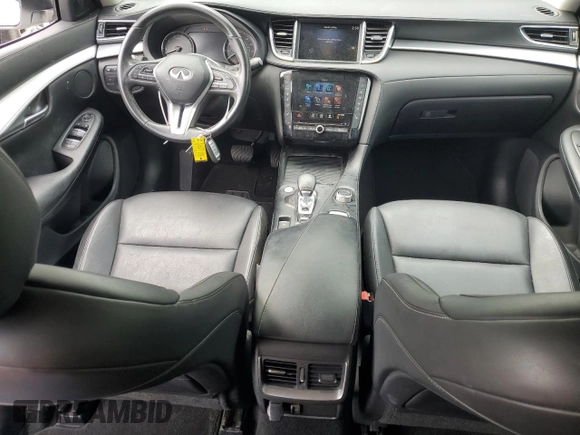 2021 Infiniti QX50 Luxe with VIN 3PCAJ5BB9MF120951, listed as a Copart auction lot 55303395 with 28,437 mi miles and Salvage title. Bid and sale history available at DreamBid. Image 8.