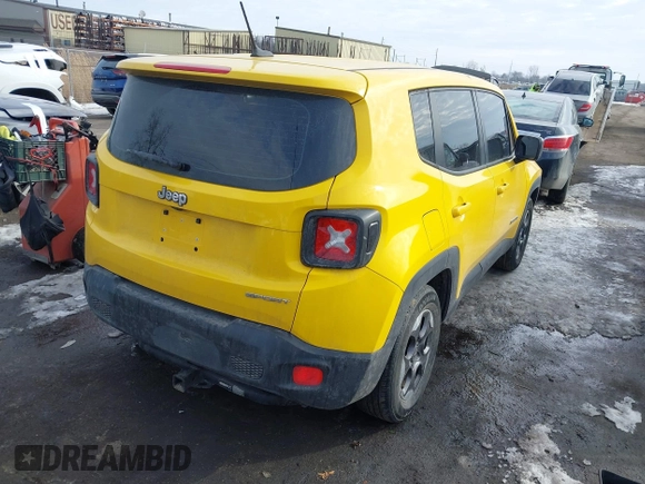 2016 Jeep Renegade Sport with VIN ZACCJAAT8GPC73474, listed as a IAAI auction lot 41599989 with 104,970 mi miles and . Bid and sale history available at DreamBid. Image 4.