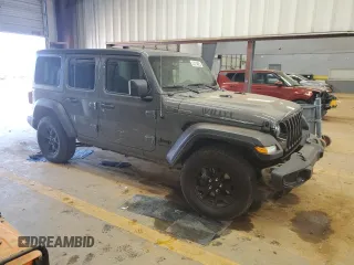 2021 Jeep Wrangler Unlimited Willys with VIN 1C4HJXDM2MW584118, listed as a Copart auction lot 43214885 with 67,955 mi miles and Salvage title. Bid and sale history available at DreamBid. Image 4.
