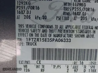 2005 Ford Ranger XL with VIN 1FTZR15E35PA06333, listed as a IAAI auction lot 41174383 with 178,183 mi miles. Bid and sale history available at carsss.com. Image 9.