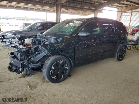 2023 Kia Niro EV Wind with VIN KNDCR3L12P5029800, listed as a Copart auction lot 49516985 with 8,966 mi miles and Salvage Title. Bid and sale history available at carsss.com. Image 1.