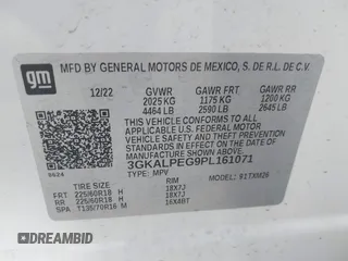 2023 GMC Terrain SLT с VIN 3GKALPEG9PL161071, выставлен на аукционе IAAI как лот 41895831 с пробегом 24 509 миль миль и . История ставок и продаж доступна на DreamBid. Изображение 9.