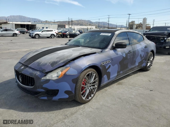 2015 Maserati Quattroporte S Q4 with VIN ZAM56RRA6F1135311, listed as a Copart auction lot 42123155 with 38,007 mi miles and Salvage Title. Bid and sale history available at carsss.com. Image 1.