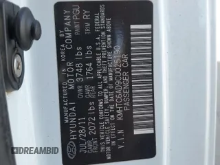 2012 Hyundai Veloster w/Gray Int with VIN KMHTC6AD9CU025190, listed as a Copart auction lot 59702755 with 188,579 mi miles and Salvage title. Bid and sale history available at DreamBid. Image 12.
