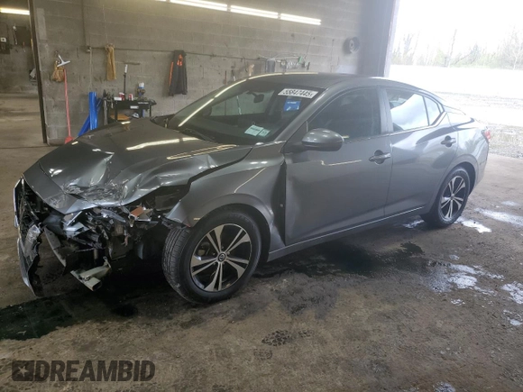 2021 Nissan Sentra SV z VIN 3N1AB8CV1MY256263, wystawiony jako Copart lot #55847445 z przebiegiem 60 037 mil mil oraz Szkoda całkowita • Salvage title. Historia ofert i sprzedaży dostępna na DreamBid. Obrazek 1.
