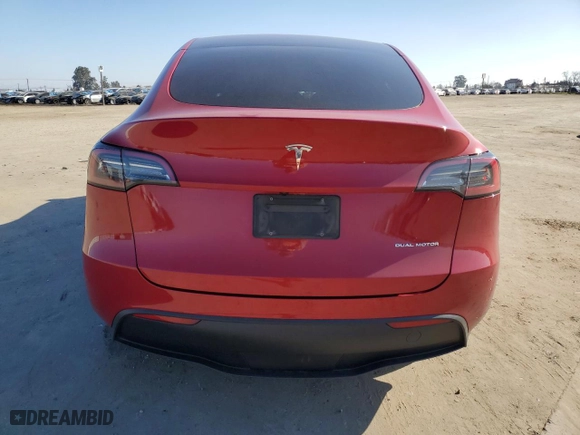 2023 Tesla Model Y Long Range with VIN 7SAYGAEE7PF832264, listed as a Copart auction lot 88822845 with 43,147 mi miles and Salvage Title. Bid and sale history available at carsss.com. Image 6.
