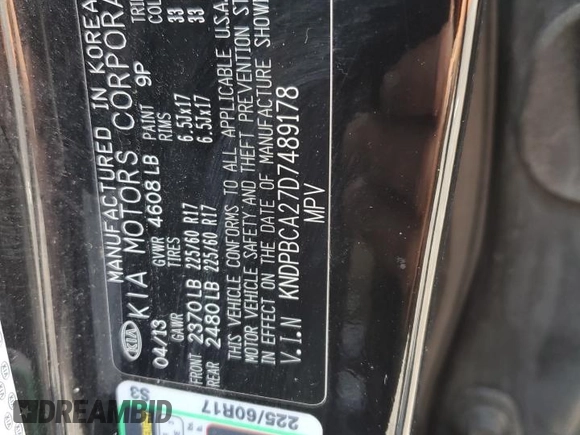 2013 Kia Sportage LX z VIN KNDPBCA27D7489178, wystawiony jako Copart lot #59559795 z przebiegiem 183 659 mil mil oraz Szkoda całkowita • Salvage title. Historia ofert i sprzedaży dostępna na DreamBid. Obrazek 13.