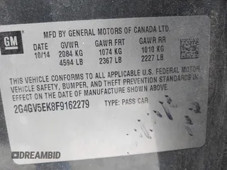 2015 Buick Regal с VIN 2G4GV5EK8F9162279, выставлен на аукционе IAAI как лот 41573488 с пробегом 124 589 миль миль и . История ставок и продаж доступна на DreamBid. Изображение 9.